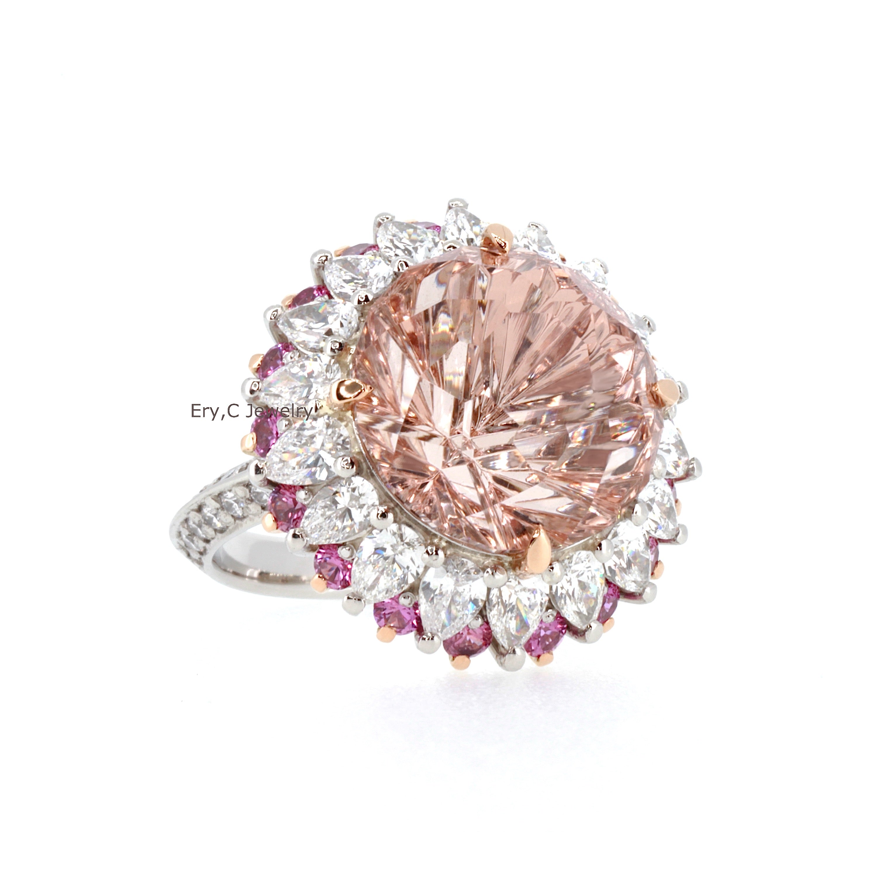 イリーシージュエリー Ery,C Jewelry erycjewelry eryc イリーシー ダイヤモンド  記念日ジュエリー ラウンド ブリリアントカット トリプルエクセレント ハートアンドキューピット 誕生日プレゼント ラウンドシェイプ ダイヤモンド プラチナ 金 18K 10ct 10カラット ご褒美ジュエリー ハイジュエリー クリスマスプレゼント 天然 スターブライトカット 指輪 パヴェ 彫留め リング ジョーンダイアー モルガナイト ピンク サファイア 桃色 天然石 鉱物 一点もの high jewelry rings gold jewelry diamond VVS VS 宝石 財産 アート 投資 art 3EX H&C hearts and allows CanadaMark  F+ VVS VS round brilliant cut platinum John dyer johndyer gem morganite StarBrite™  ring pave pink sapphire 2ct 2カラット